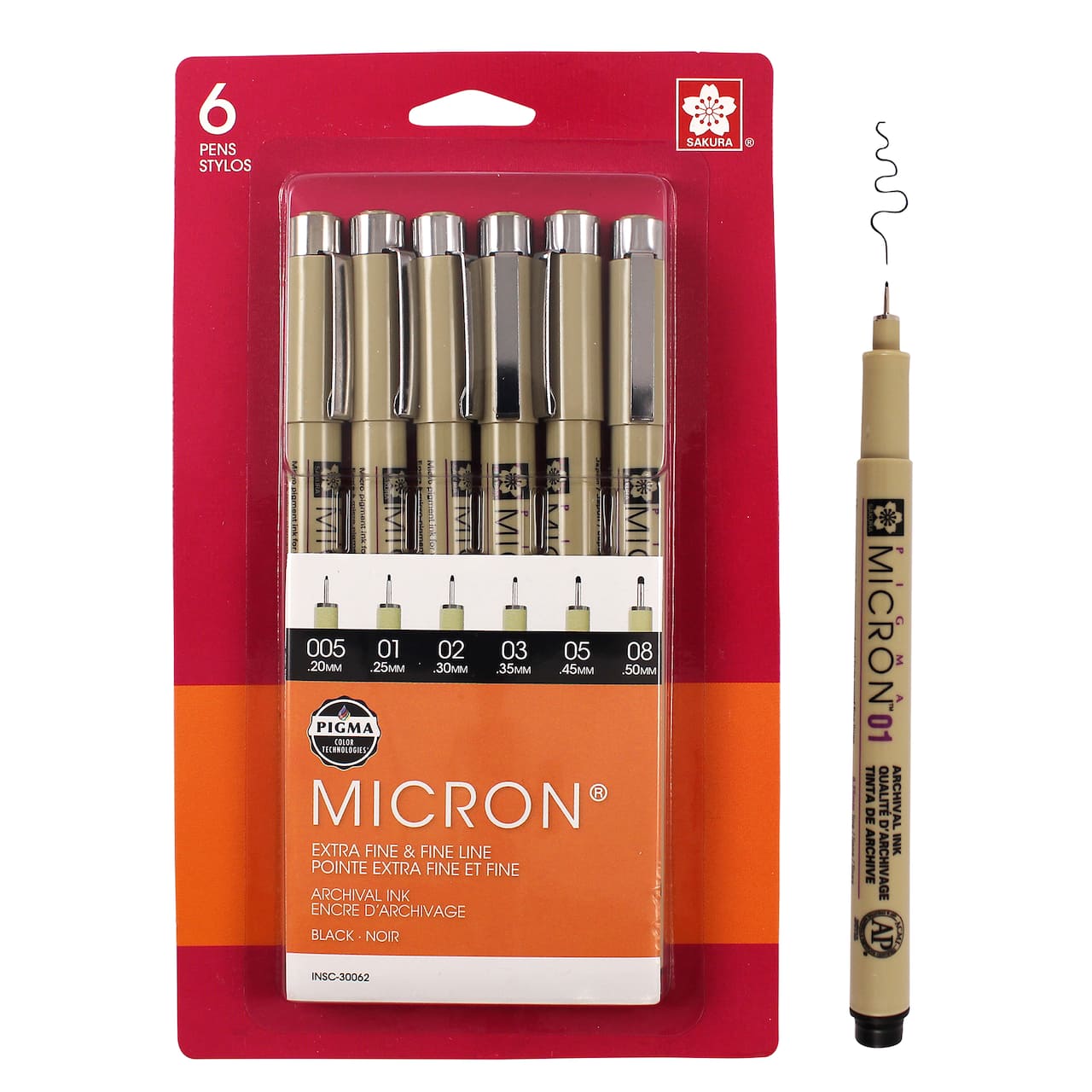 Pigma® Micron® Fine Line Pen Assorted Tip Set, Black
